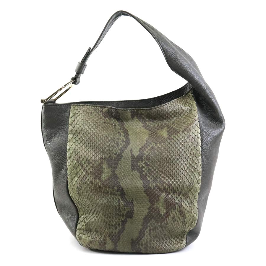 グッチ GUCCI ハンドバッグ レザー/パイソン カーキ レディース 257050 h30742a
