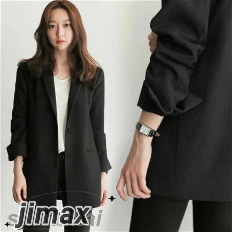 テーラードジャケット テーラード スーツジャケット レディース 春 秋 スーツジャケット 無地 ゆったり 黒 おしゃれ 春 秋 アウター フォーマル ジャケット スーツ 上着 通勤 20代 30代 4