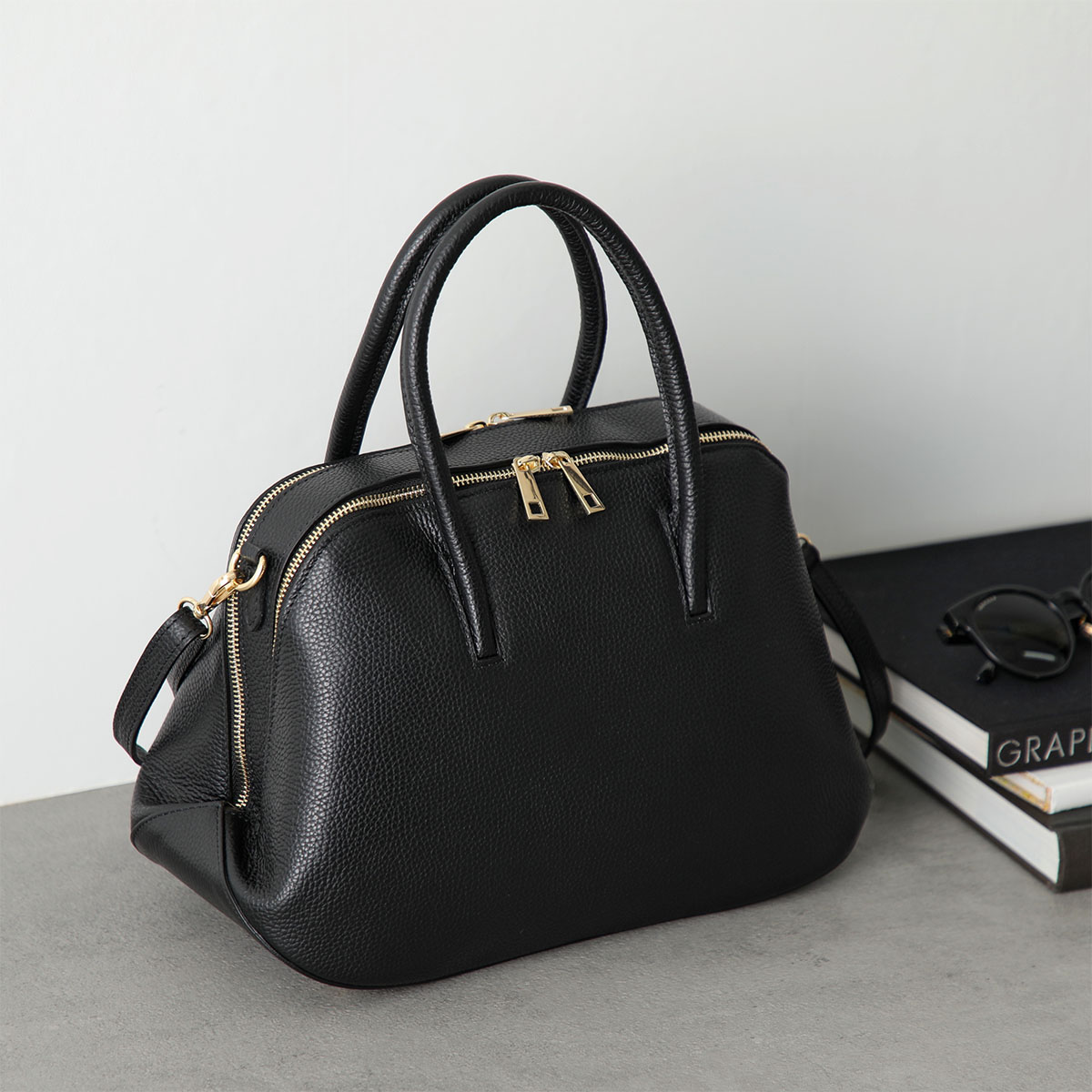 MILLELA FIRENZE ミレッラフィレンツェ ハンドバッグ 10200512 レディース レザー ボストンバッグ 鞄 01/BLACK