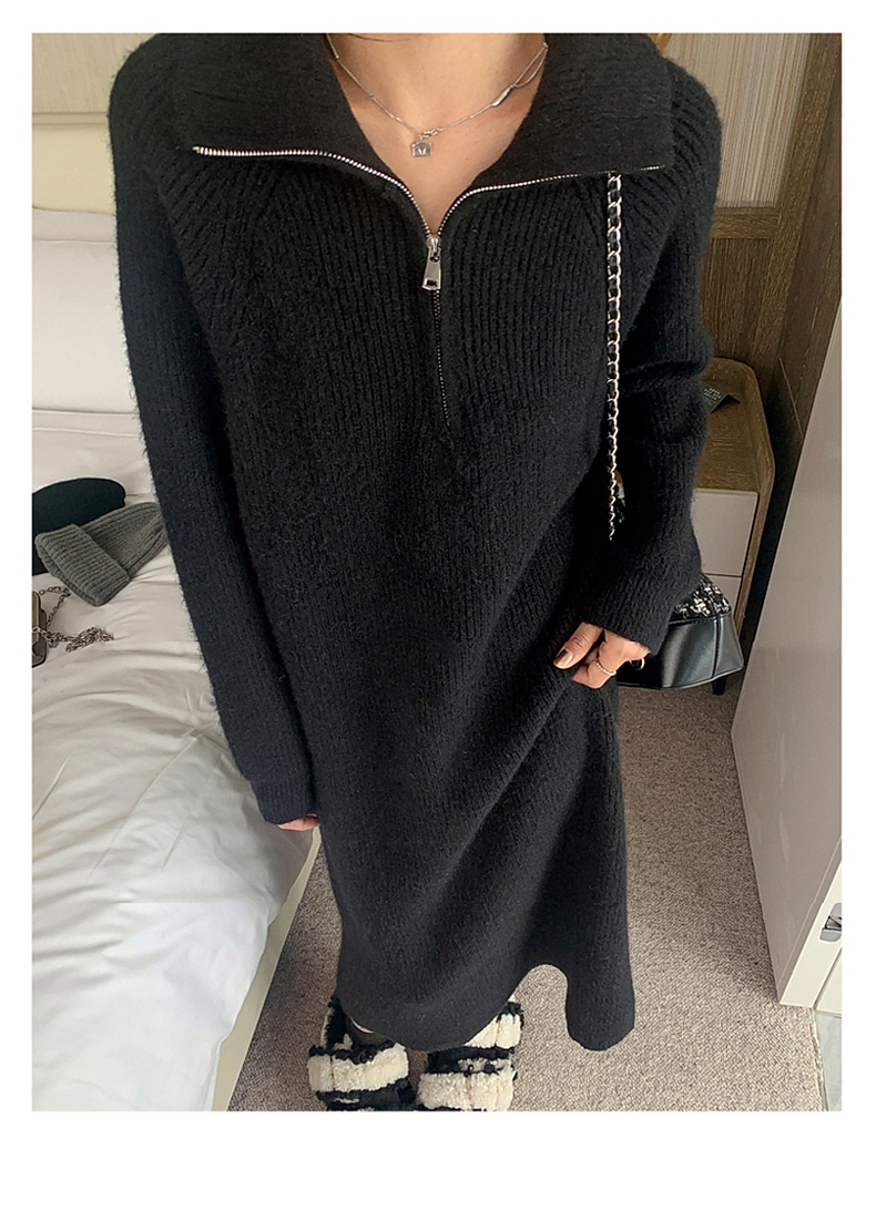 トップス ワンピース ニットワンピース ロング丈 袖あり 長袖 襟付き モコモコ ふわふわ ニット かわいい 大人可愛い きれいめ シンプル カジュアル 大人 上品 おしゃれ お洒落 大人女子