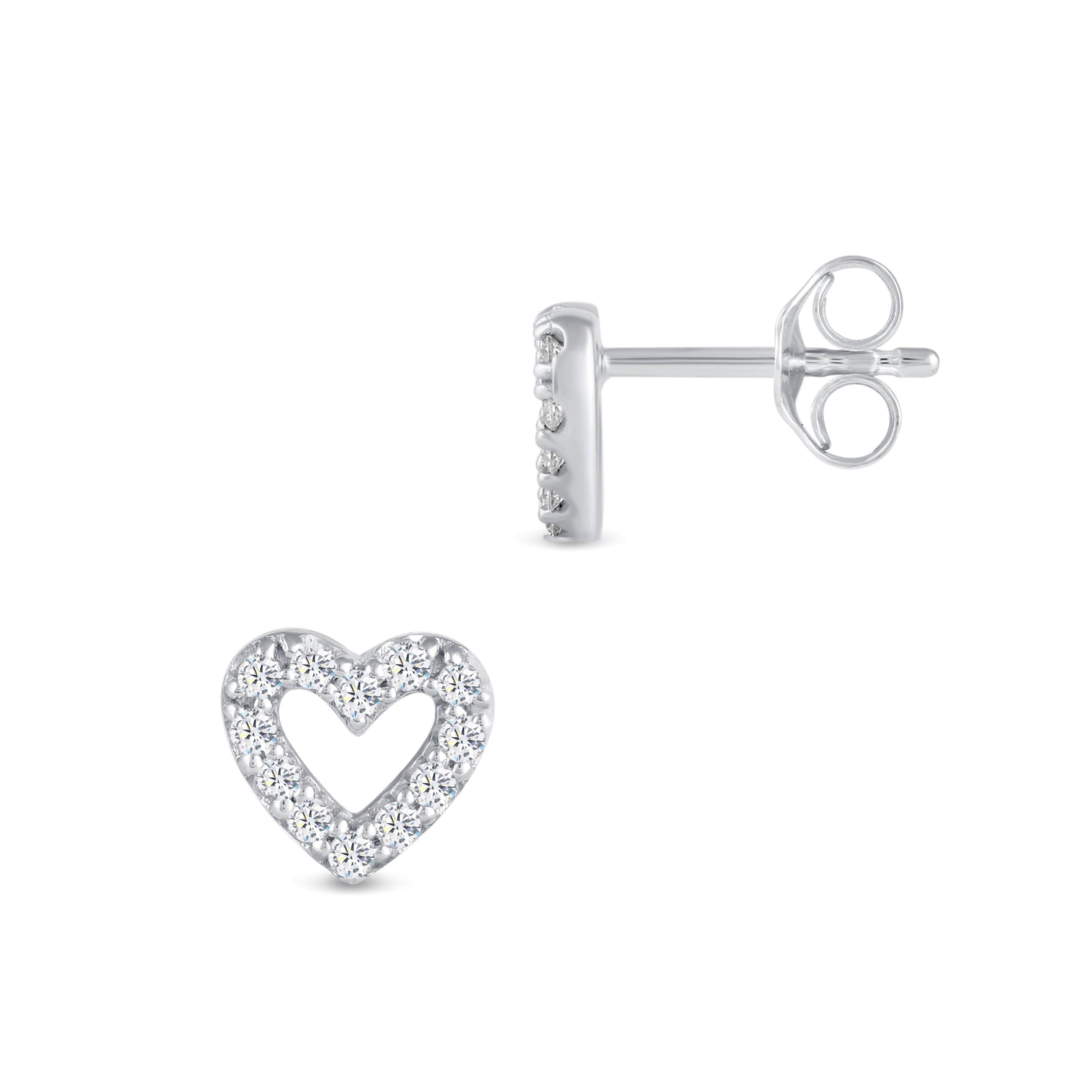 オープンハート スタッド ピアス シルバー925