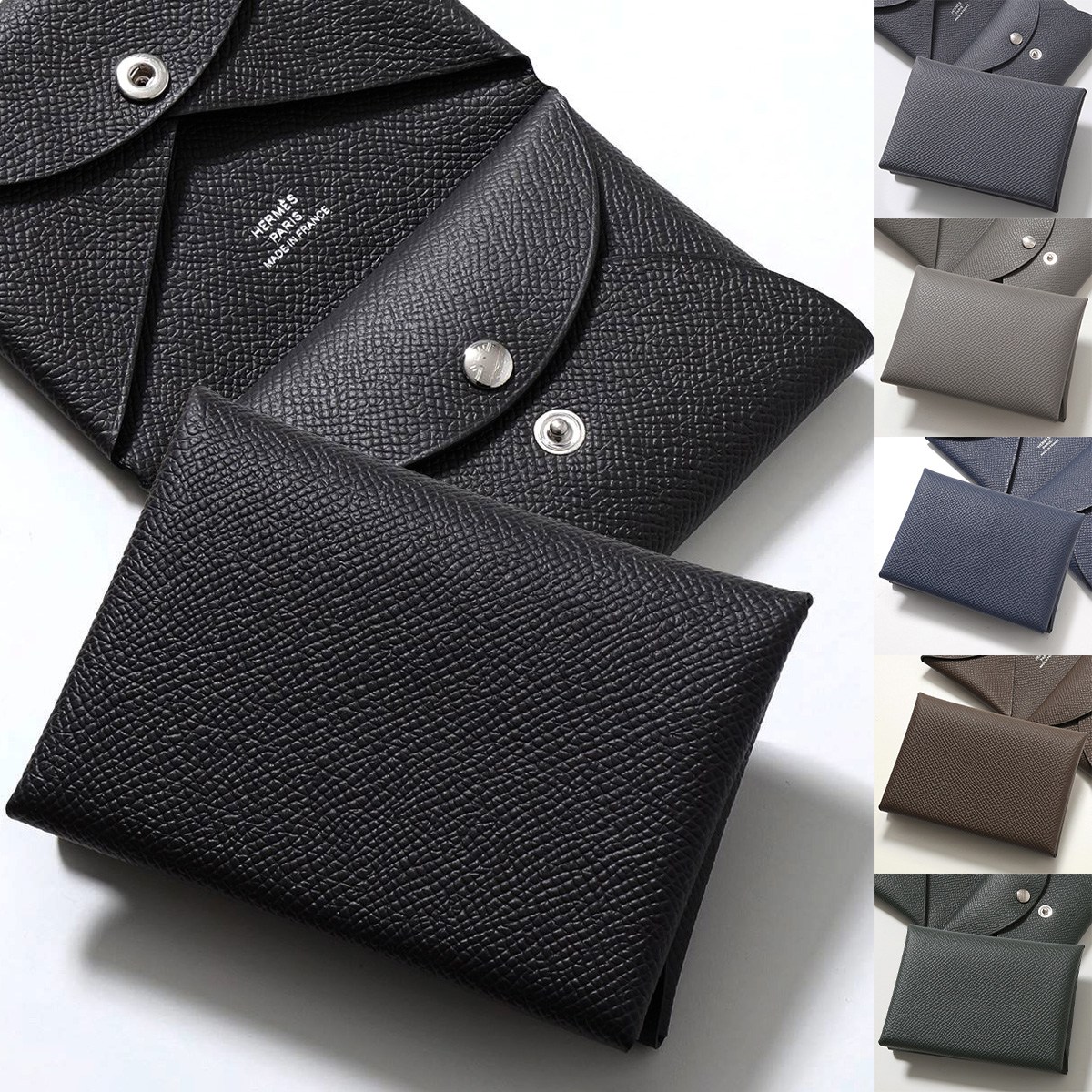 HERMES エルメス コインケース カルヴィデュオ CALVI DUO エプソン シェーブル エバーカラー レザー カードケース ミニ財布 SV カラー13色