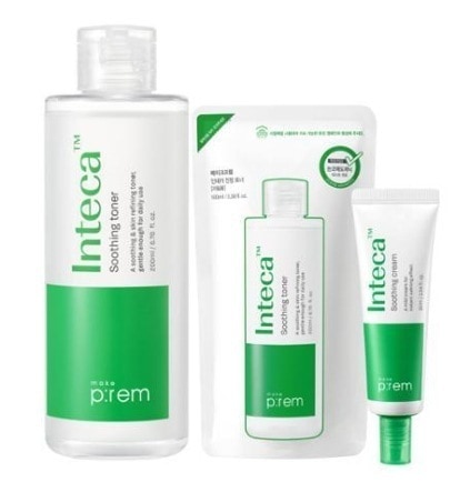 インテカ鎮静トナー200ml企画セット 詰替100ml＋クリーム31ml付 敏感肌 ニキビ肌向け 2.9倍スピードケア 洗顔直後 肌鎮静 低刺激 角質ケア 弱酸性 水分補給 潤いキープ 化粧浮き対策