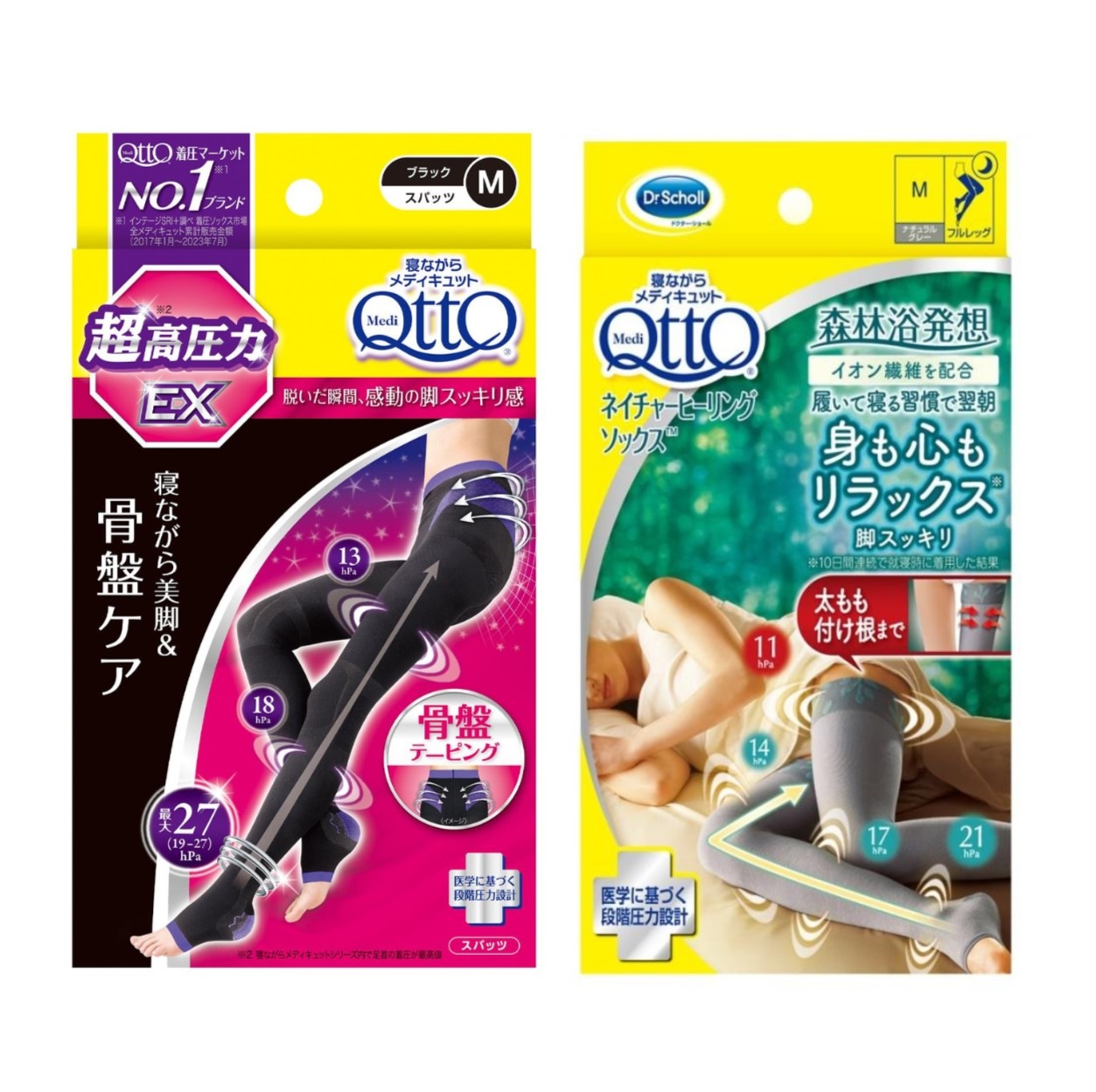 メディキュット 骨盤サポート 寝ながら スパッツ EX 高圧力タイプ+ネイチャーヒーリングフルレッグ　全２サイズ