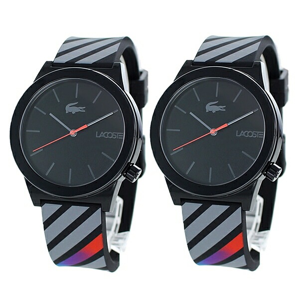 ラコステ お揃い ペアギフト ペアウォッチ オシャレ ブランド 腕時計 手表 メンズ レディース モスブラック シリコンベルト 時計 ポイント消化