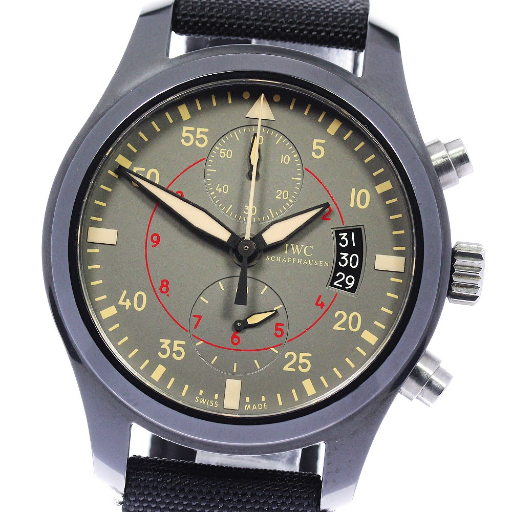 IWC SCHAFFHAUSEN IW388002 パイロットウォッチ トップガン ミラマー クロノグラフ 自動巻き メンズ 美品 _808642【中古】