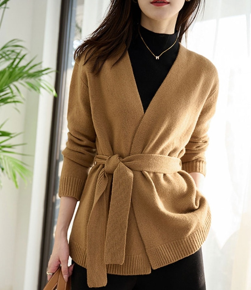 デート モテアイテム カーディガン 長袖 ウエストマーク 前開き ウール 可愛い きれいめ 上品 おしゃれ かっこいい 可愛い ラブリー キュート ガーリー クール モード系 セクシー