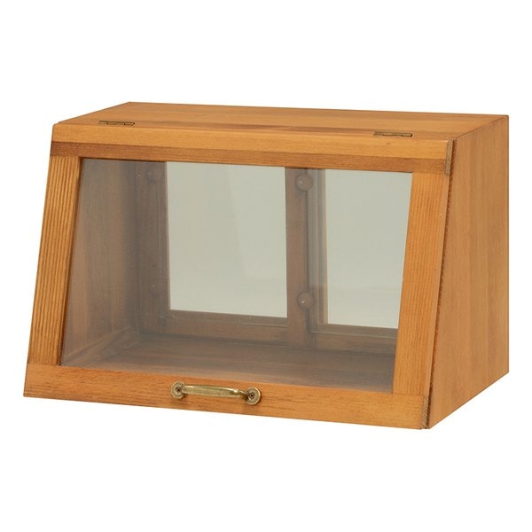 カウンター上ガラスケース ナチュラル・幅40×奥行25×高さ25cm MUD-6065NA