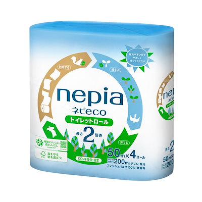 他サイト： ネピア ネピeco トイレットロール 2倍巻50m(ダブル) 無香料 4ロールの商品画像