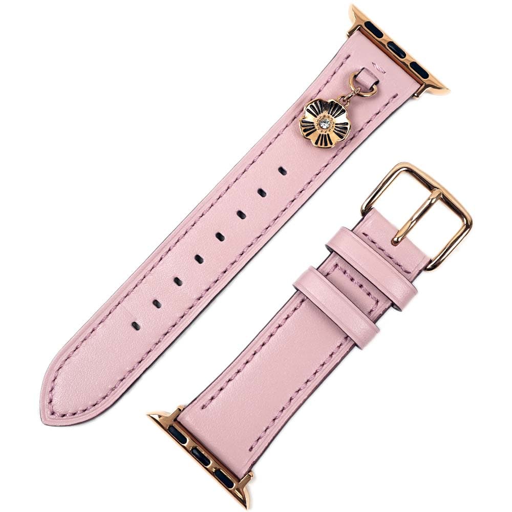 コーチ アップルウォッチ用 替えベルト COACH レディース ストラップ 替えベルト 【38mm/40mm/41mm ケース対応 ベルトのみ】 レザー ストラップ ピンク 交換バンド 付け替えベル