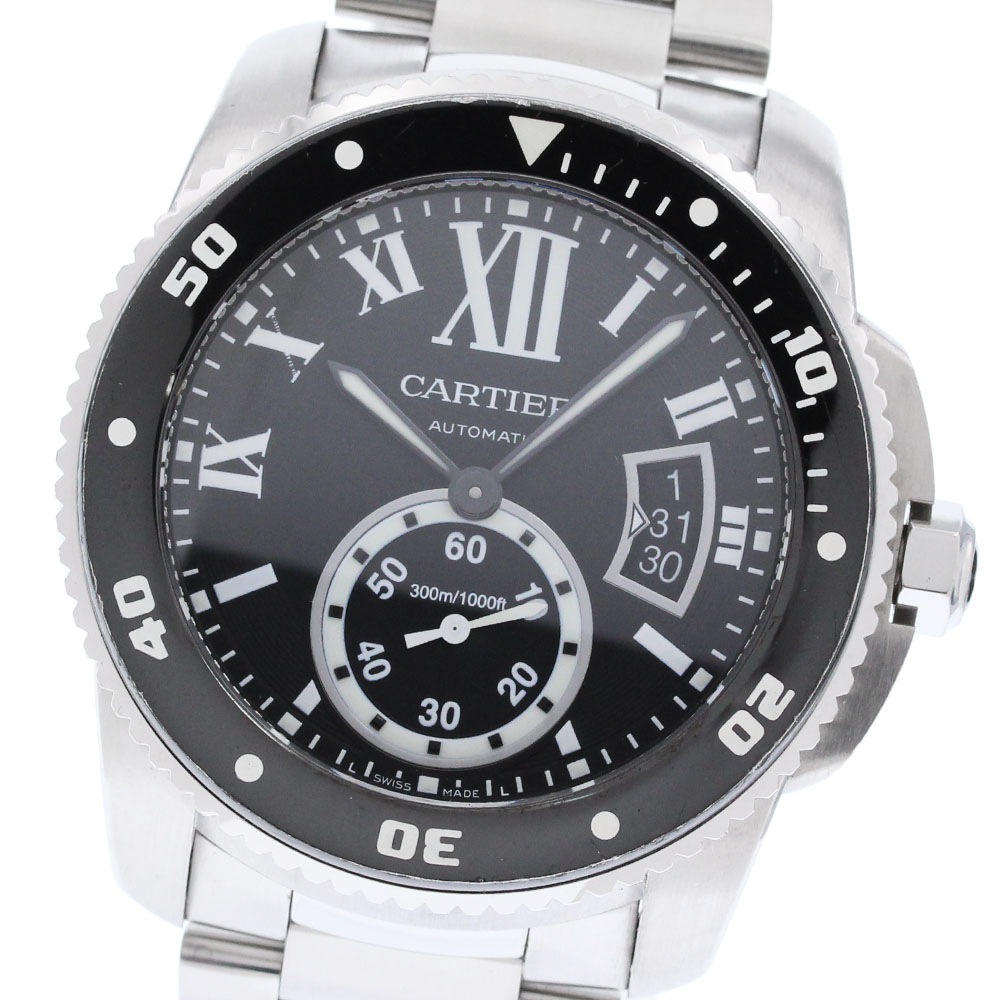 カルティエ CARTIER W7100057 カリブル ドゥ カルティエ ダイバー デイト 自動巻き メンズ _866937【中古】
