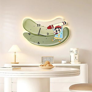 クリーム風レストラン装飾画掛け時計客間食堂時計壁画掛け絵時計