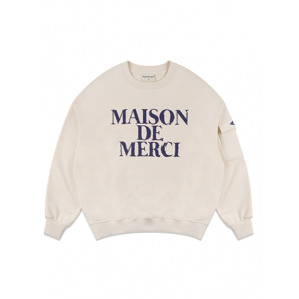 ファビュラスアーカイブユニセックスカーゴポケットディスプレイスロゴスウェットシャツクリーム (FCE1TS101M)