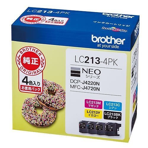 （まとめ買い）インクカートリッジ 4個パック LC213-4PK 00025775 [x3]