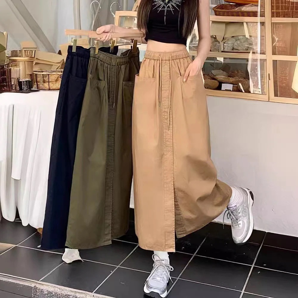 プリーツスカートカート ロングスカート タイトスカート 夏 韓国 レディース スカート ロング マキシ丈 大きいサイズ ストレッチ ハイウエスト 韓国ファッション 体型カバー着痩