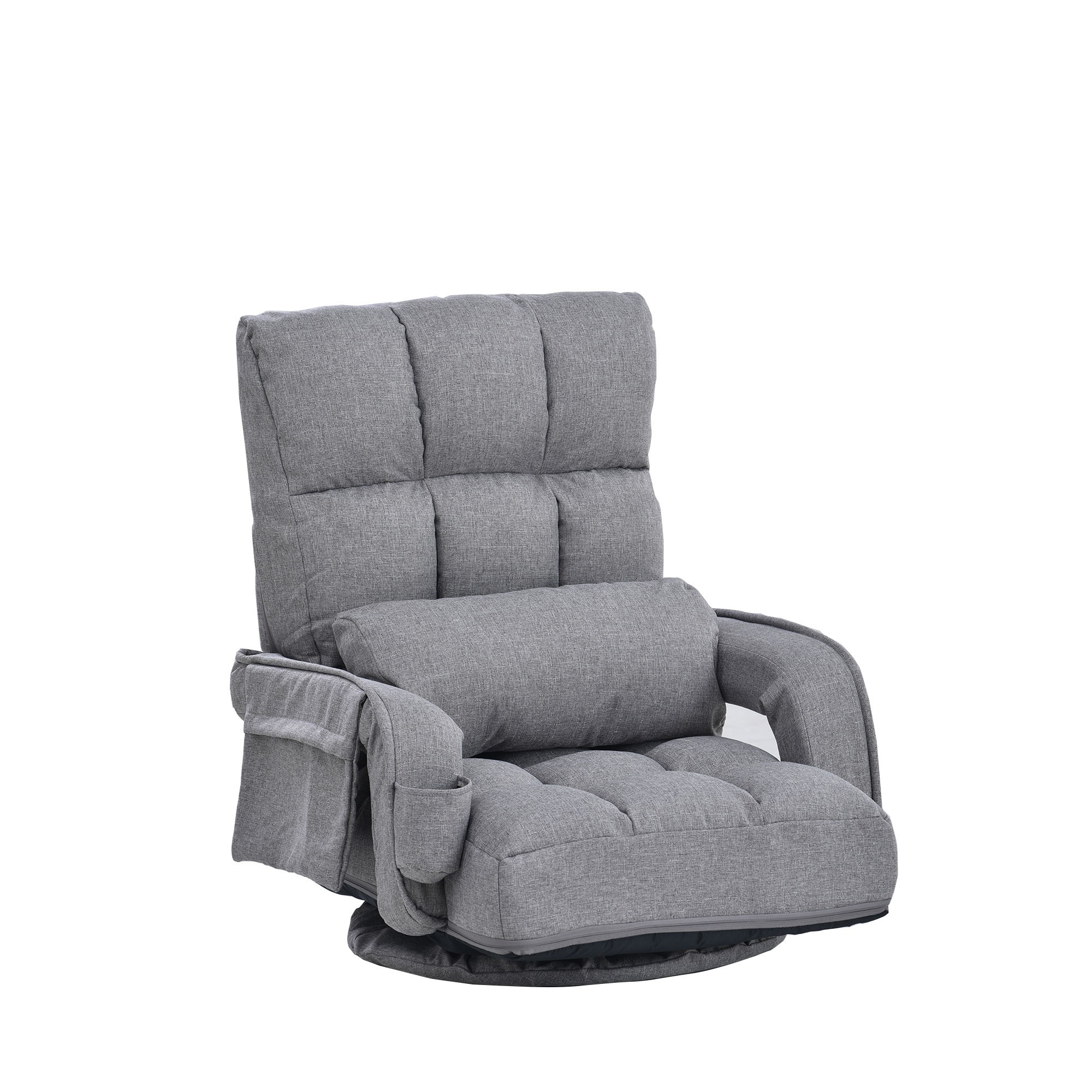 回転式座椅子 肘掛け ハイバック 座いす リクライニング 1人掛けソファー フロア ソファー リラックスチェア 折りたたみ リクライニングチェアー ファブリック 座イス おしゃれ 椅子 チェアー いす