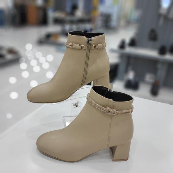 () 天然ラムスキン レディース起毛アンクルブーツ ヒール高さ6CM SCWA20U44C35