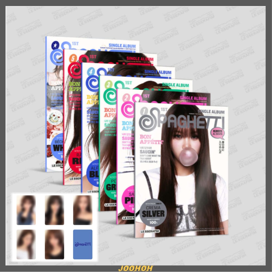 [6種 SET] LESSERAFIM 1stシングル『SPAGHETTI』 compact ver. 6種 1SET + 特典未公開フォトカード5種 + フォト葉書1枚