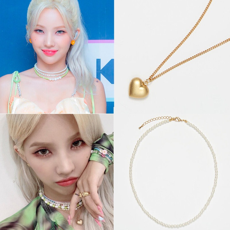 [チョンソヨン/カンイェビン着用]ハート&パールセット ネックレス/デイリーアクセサリー 韓国人気女性アクセサリー