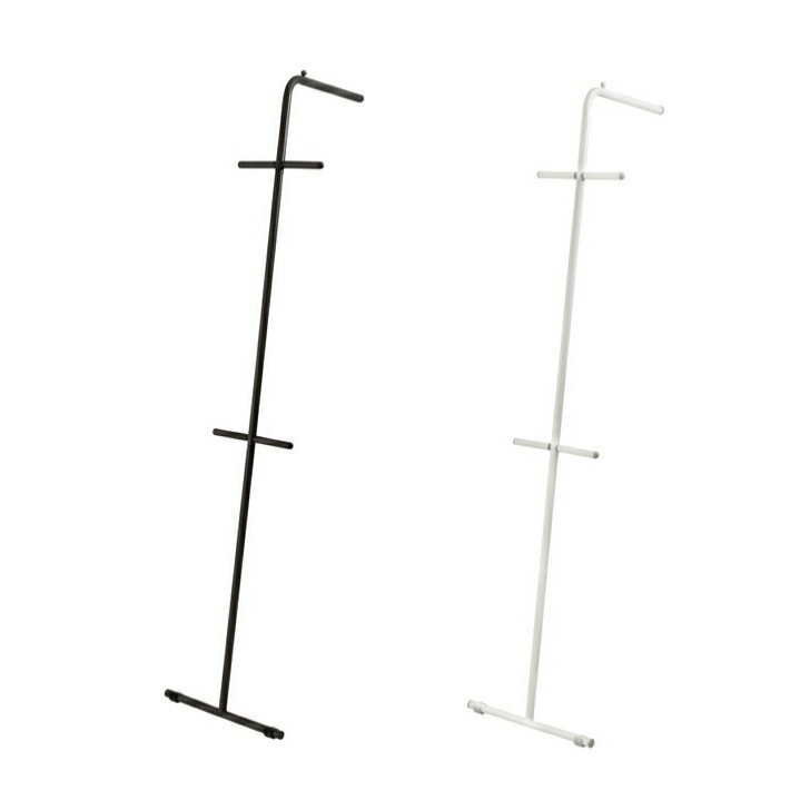 ハンガー ハンガーラック コンパクト シンプル 収納 スタイリッシュ インテリア ディスプレイ 滑り止め ストッパー 一人暮らし　ダークグレー　ホワイト MIP-70