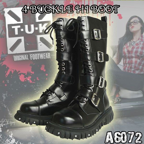 TUK 4 BUCKLE HI BOOT A6072 パンクなスニーカーラバーソール シューズ靴