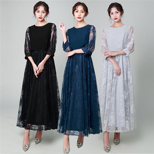 3色入荷 マキシ丈 ロング丈　ロングドレス　スカート 二次会ドレス フォーマルドレス　春 夏 秋 冬 パーティドレス 二次会 2次会 レース 成人式 同窓会 謝恩会 大学生 服装 入学式 卒業