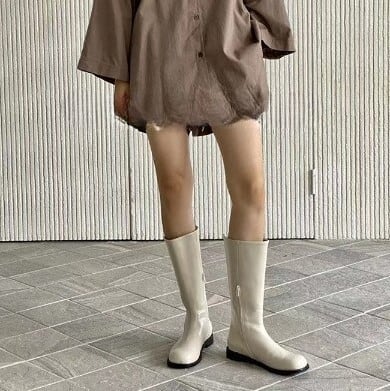 レディース ロング ブーツ 2cmヒール ローヒール ラウンドトゥ 軽い スカートに合う かっこいい カジュアル 大人 最強 可愛い かわいい 流行り 上品 きれいめ シンプル クラシック