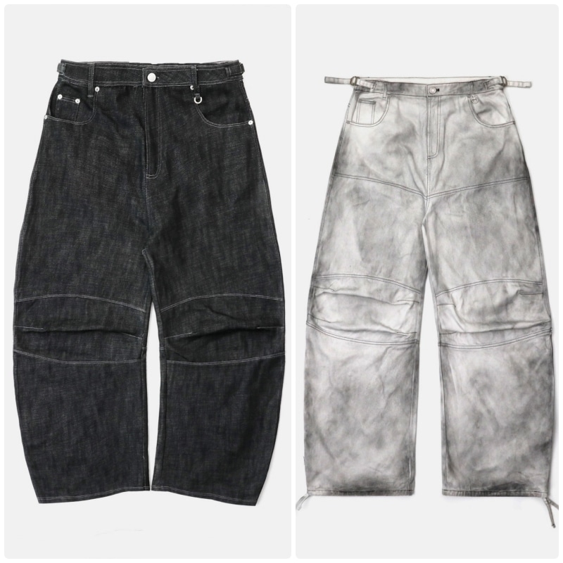 【BADBLOOD】[UNISEX] SQUAD CONVEX PANTS : 2COLORS