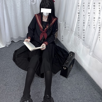 于花中JK制服ロングスカート学生スーツ不良服JK