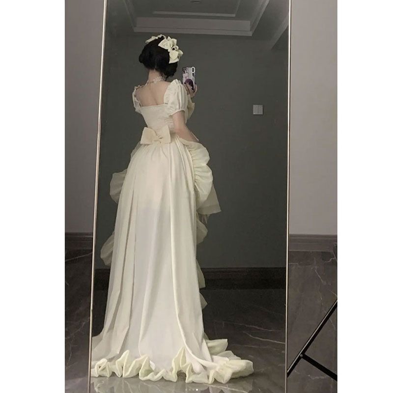 夏太り女子向けのデイリーロリータ 大きなしっぽ付きロリータリボンスカートとふわふわワンピース