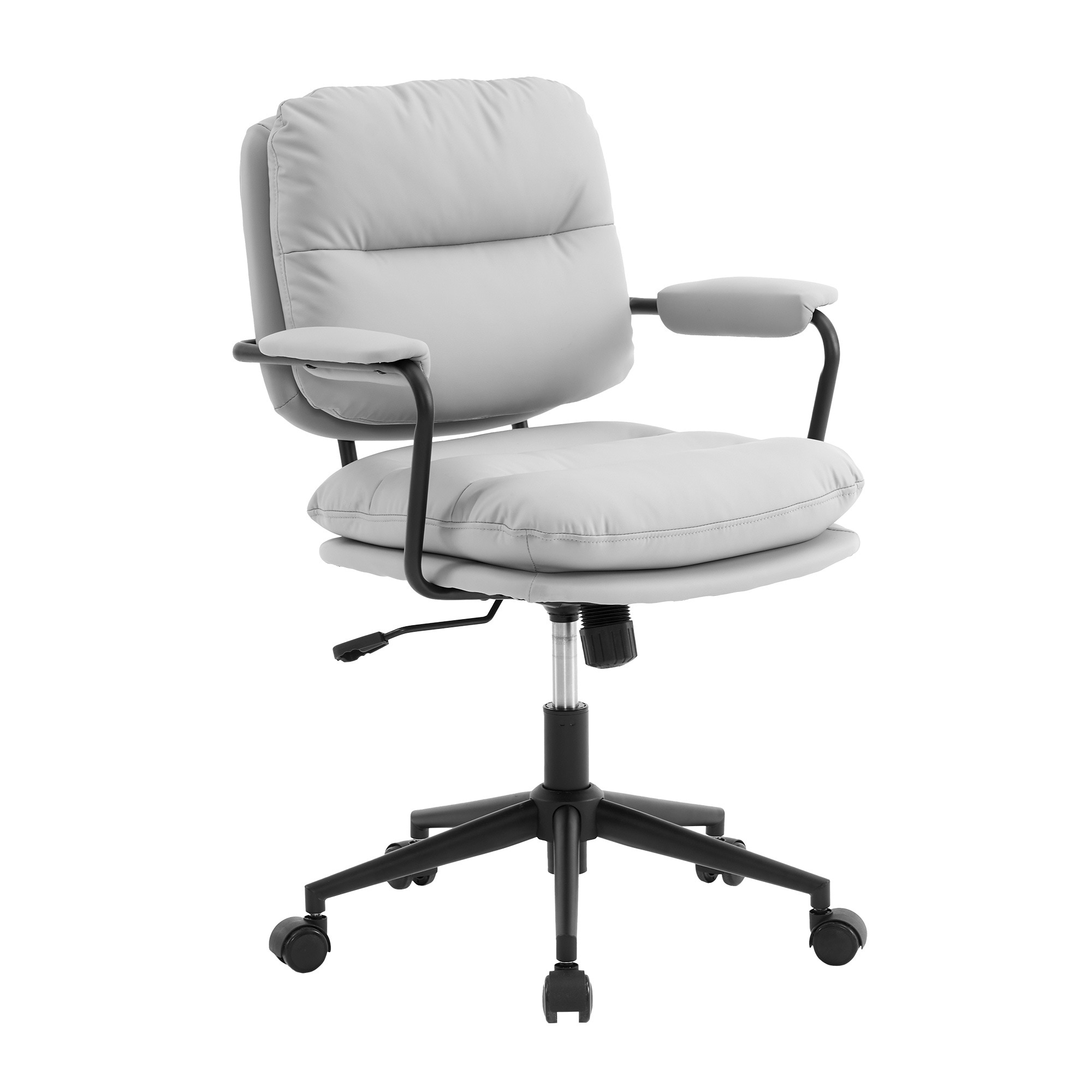 【国内入荷済】【新作登場】グレー デスクチェア 在宅ワーク オフィスチェア おしゃれ 3Dソフトパッド　極上の座り心地　360回転 椅子 肘付 チェア 学習 かわいい シンプル 疲れにくい 北欧 回