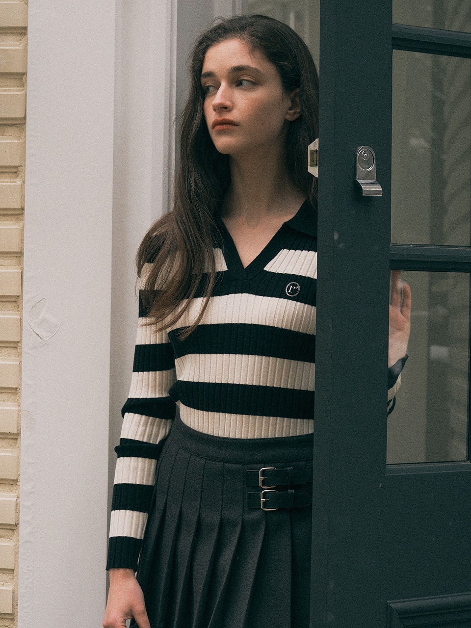 COLLAR BOARDER KNIT BLACK
