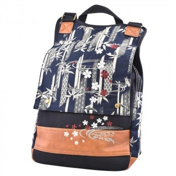 大西賢製販 Ripple 帆布x合皮 刺繍リュック 竹 B47-HGR01