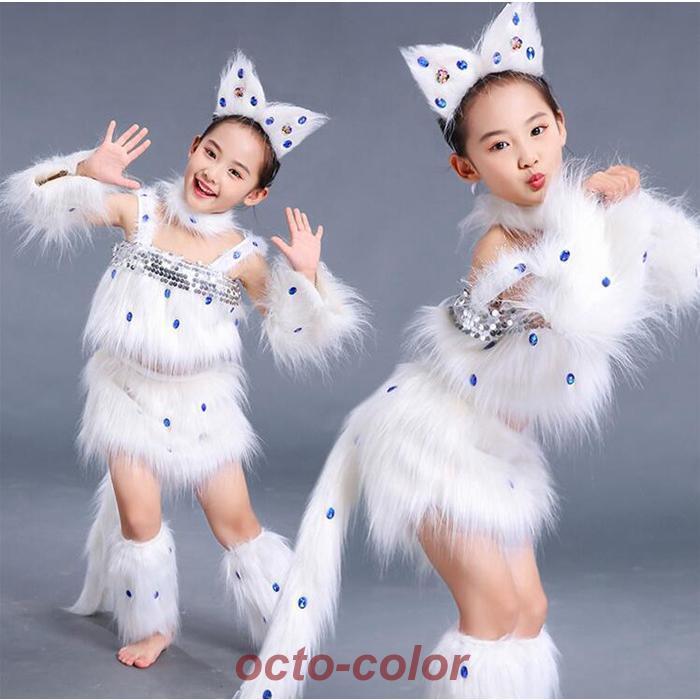 【万聖節セール】衣装 子供 女子 猫 コスプレ 6点セット 変装 なりきり 動物 コスプレ衣装 キャラクター コスプレ