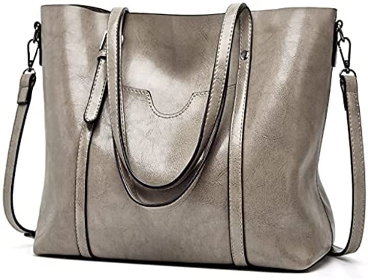 母の日 レザートートバッグ( グレー)