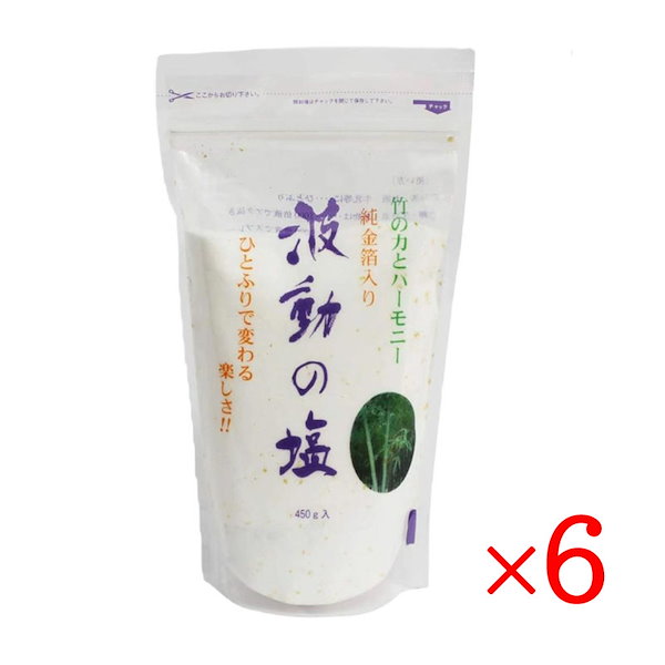 塩 天日塩 天然塩 波動の塩 450g 6袋セット 純金箔入り 送料無料