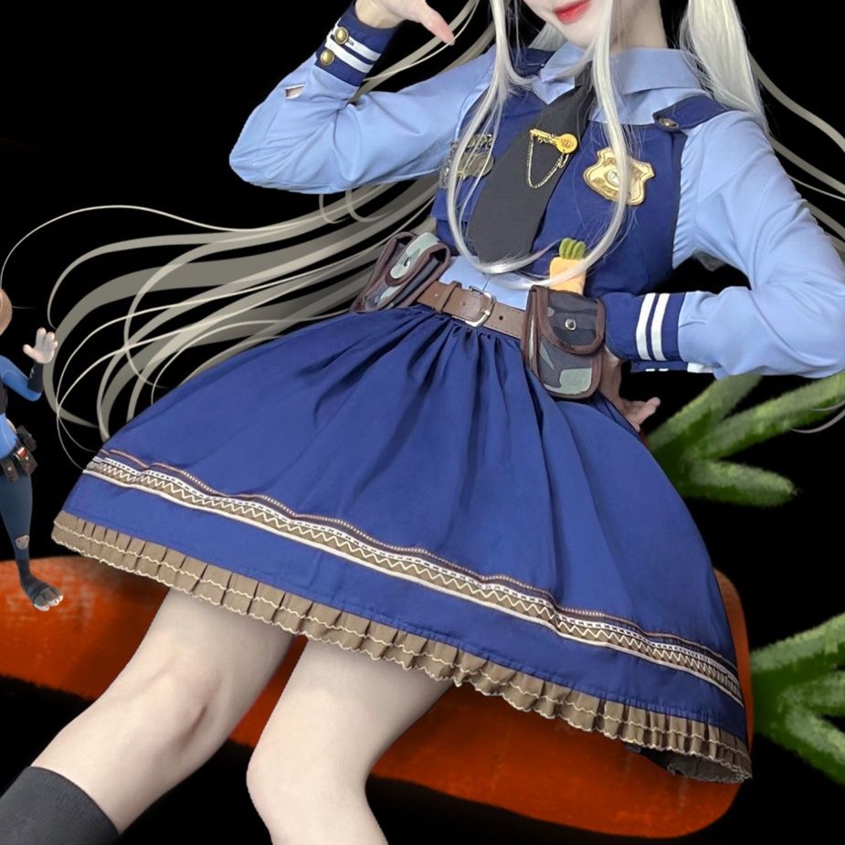 ジュディウサギ巡査cos狂気動物城少女ワンピース王女スカートロリータセット