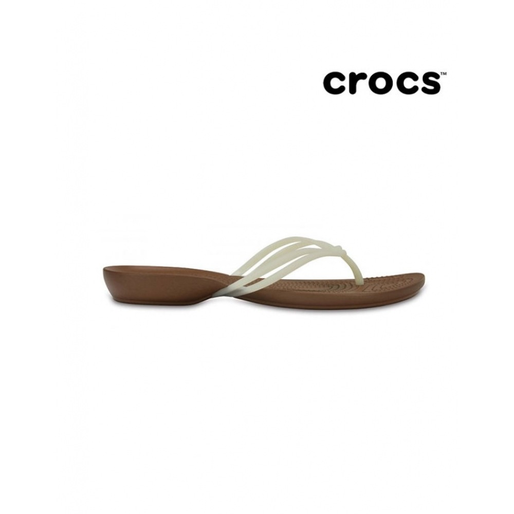 クロックス 女性 イザベラ フリップ ホワイトブロンズ 204004-1AO