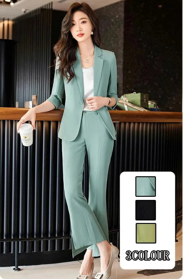 洗えるスーツ 着痩せ レディース フォーマル 大きいサイズ セットアップ 通勤OL 5分袖ジャケット+パンツ 2点セット ママ 入学式 卒業式 カジュアル ビジネス パンツスーツ 結婚式 オフィスセレ