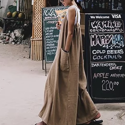 レディース ボトムス オールインワン ストレートパンツ ワイドパンツ ロングパンツ 袖なし ポケット おしゃれ かっこいい レトロ こなれ感 個性的 ラフ ルーズ 主役級 存在感 抜け感 無地 クール