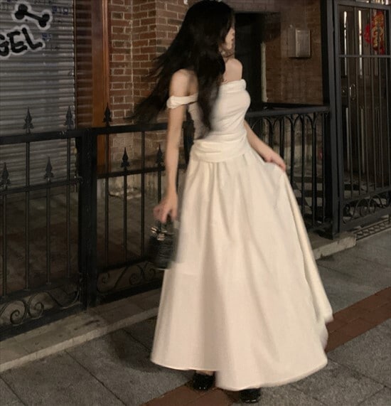 セットアップ ロングスカート キャミソール ドレス フレア ロング丈スカート Aラインスカート フレンチ フェアリー プルオーバー ノースリーブ 袖なし バックコンシャス ハイエンド ハイソ