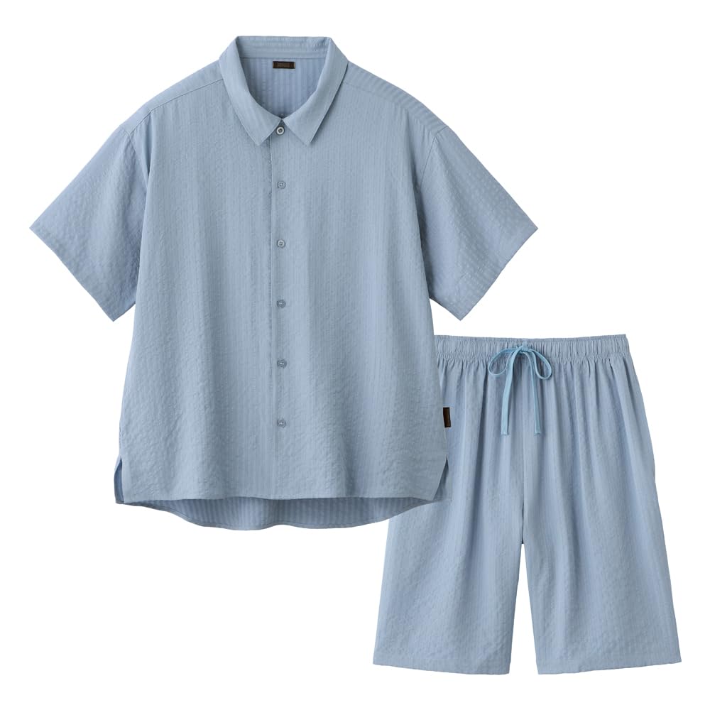 [グンゼ] ルームウェア ボディワイルド セットアップ シャツ×ハーフパンツ パジャマ BDX478 メンズ サックス
