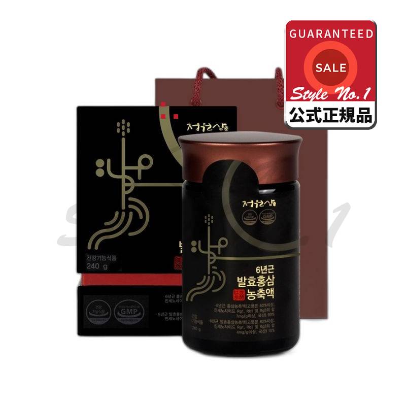 ガーデンサム6年根発酵紅参濃縮液+スプーン+ショッピングバッグ240g 1セット