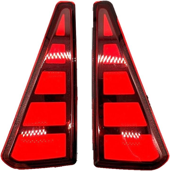 ブロック ファイバー LED リフレクター レッドパネル 左右2個セット TOYOTA 80系 NOAH VOXY ブレーキ連動 リア スモール テール ランプ ライト (レッド)