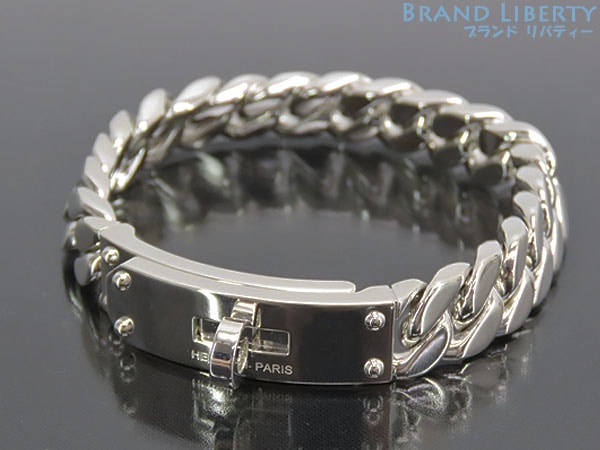 新品仕上げエルメスケリーグルメットGMブレスレットXLシルバー925AG925H120432B