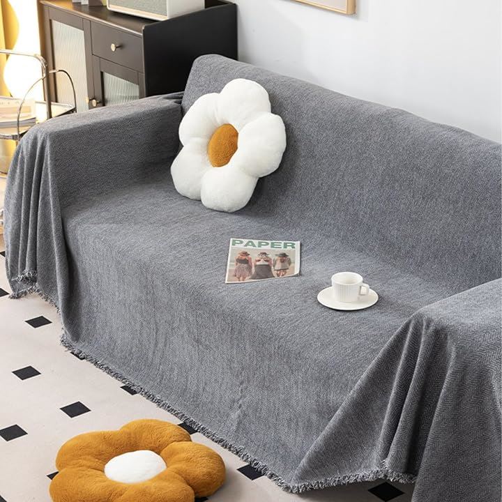 ソファーカバー マルチカバー 北欧風 2人掛け 3人掛け 撥水 ソファーシーツ 長方形 大判(グレー, 180x230cm)