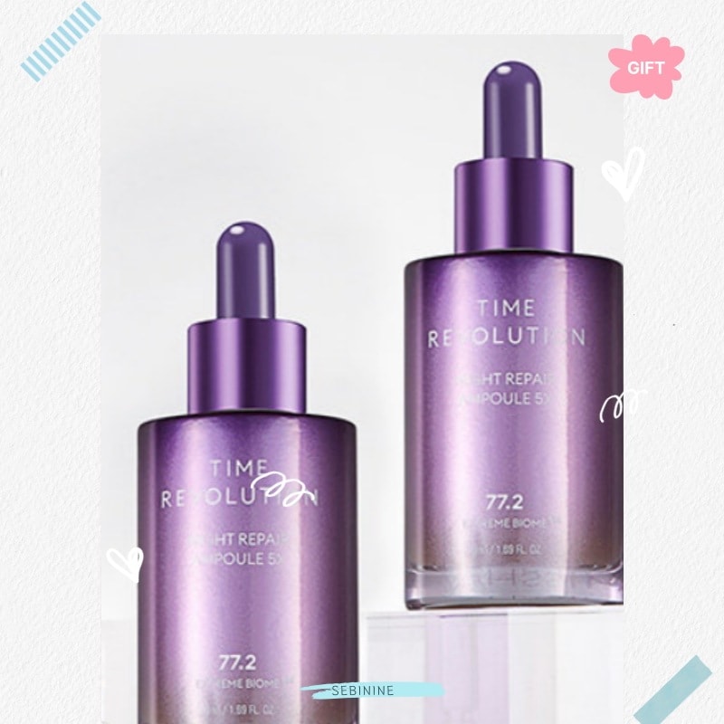 タイムレボリューションナイトリペアアンプル 70ml+70ml[第5世代] バイオ 紫色 アンプル