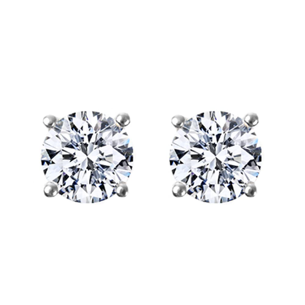 Diamond Lab モアサナイト ピアス レディース 一粒 SV925 人気 プラチナ 0.5ct シリコンキャッチ付き プレゼント 女性 誕生日 [ギフトボックスセット]