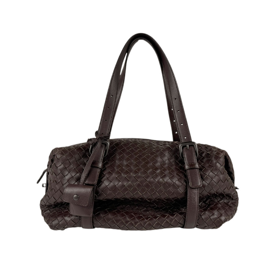 ボッテガヴェネタ BOTTEGAVENETA ハンドバッグ イントレチャート レザー ブラウン ユニセックス z5240