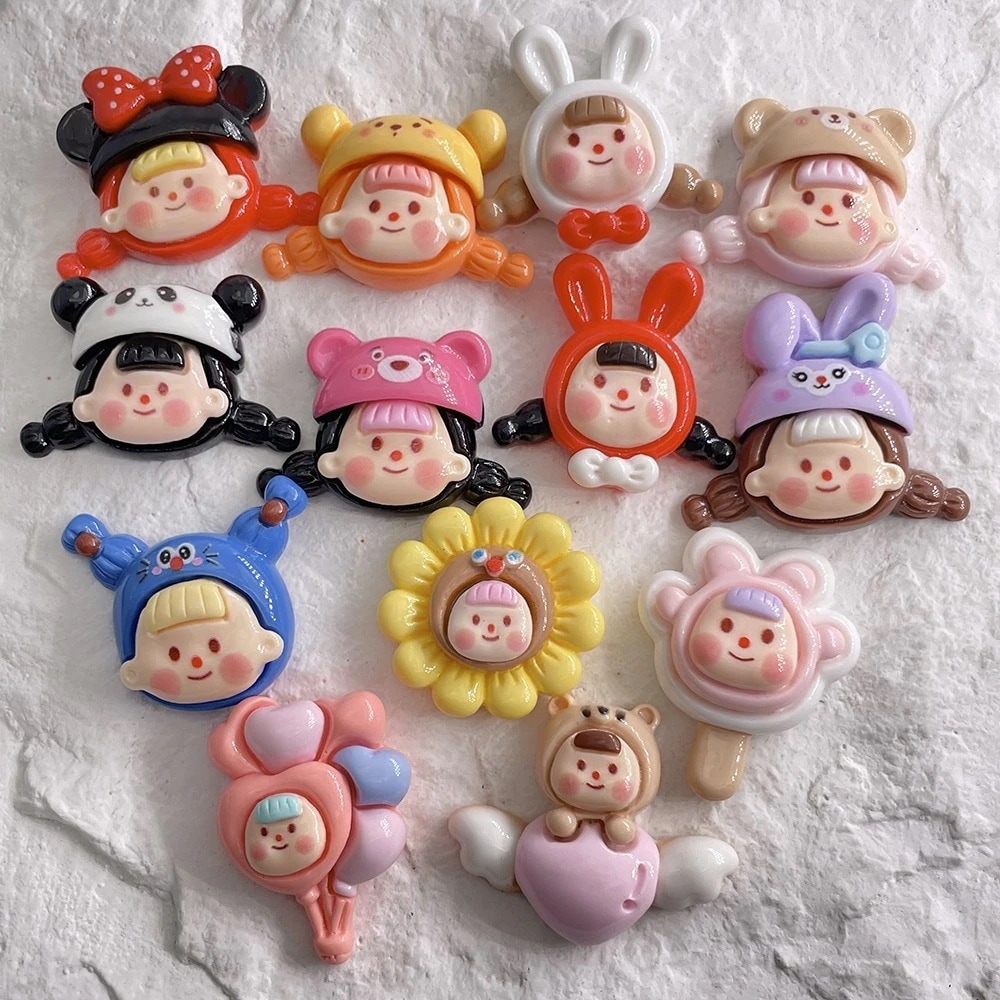 【5粒入】 変装多妹13型キャラクター樹脂アクセサリーアクセサリーdiy携帯ケースクリームゴム手作りヘアピンパッチ